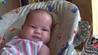 Audrey giggled on bouncy chair