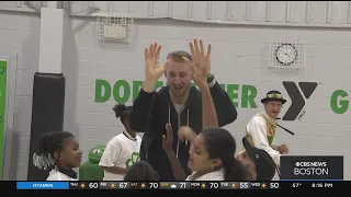 Celtics forward Sam Hauser helps break in new court at Dorchester YMCA