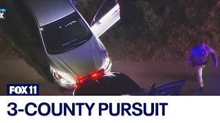 Police chase suspect breaks 100 mph, spins out multiple times