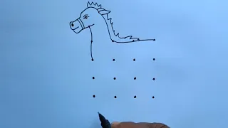 How To Draw Horse With 4x4 Dots | How To Draw Horse Step By Step | Horse Drawing Tutorial