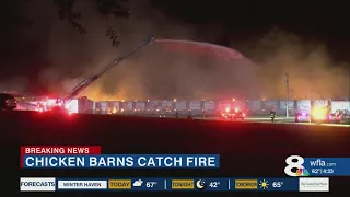 Fire crews working to put out chicken barn fire in Dade City