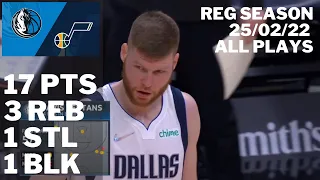 Davis Bertans vs. Jazz: 17 pts, 3 reb, 1 stl, 1 blk ALL PLAYS 2021/22 Reg Season [25.02.22.]