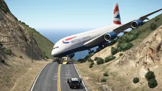 Gigantic Airbus 'a380' Thrilling Emergency Landing at Mount Meadows | GTA 5