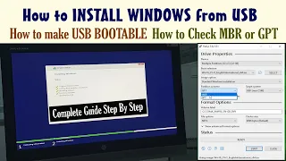 How to Install Windows 10 from USB | How to make USB Bootable | MBR or GPT