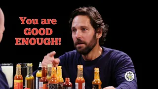 Paul Rudd and Sean Evans do a scene | Hot Ones