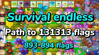 Plants vs Zombies. Survival Endless. Path to 131313 Flags | 893-894 Flags