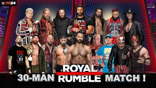 ROYAL RUMBLE 2024 WWE 2K24 30 MAN ROYAL RUMBLE MATCH GAMEPLAY ! WWE 2K24 ROYAL RUMBLE