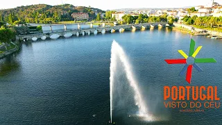 Mirandela and Tua river fountain aerial view 🌁 Mirandela e o repuxo no rio Tua 🌉 4K UltraHD