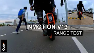 INMOTION v13 CHALLENGER Warm weather range test. Comparing to my V11, speed running and wheel fun.