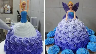 Easy and Beautiful Barbie Doll Cake Design |Rosette Barbie Doll Cake |Doll Cake Kaishe Banaye