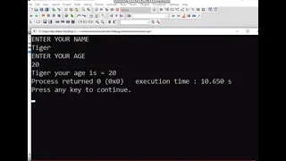 C++ Program Enter Your Name and Age and Display result Cpp C++ | Display Name & Age