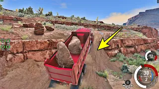 Did it go up? Truck With Stones Needs to Climb This Hill to Make Delivery! (BeamNG Drive)