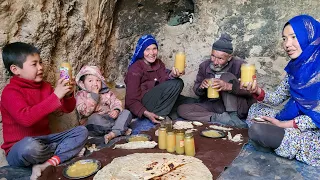 Old Lovers Simple Apple Jam Recipe in cave | Afghanistan Mountain village Life
