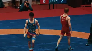 Denis Mihai v Eduard Strilchuk. Campionatul European Lupte U23 (2023-03-13) București, România