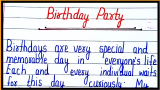 essay on my birthday party in english/paragraph on birthday party/birthday party par nibandh/janam