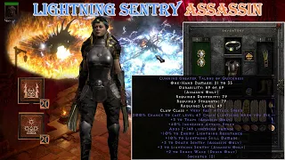 Diablo II Resurrected - Lightning Sentry Assassin Build(Farm Monters Clears)