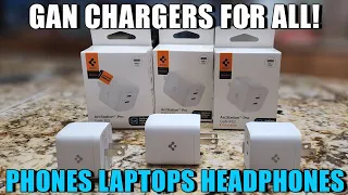 FASTEST GAN Chargers from Spigen for ALL! iPhone, Samsung, Headphones Earbuds