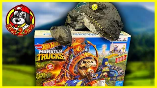 Monster Jam & Hot Wheels Monster Trucks 🌋 T-Rex Volcano Arena (Jurassic World Camp Cretaceous T-Rex)