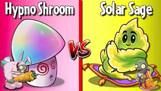 HYPNO SHROOM vs SOLAR SAGE - Who Will Win? - PvZ 2 Plant Vs Plant