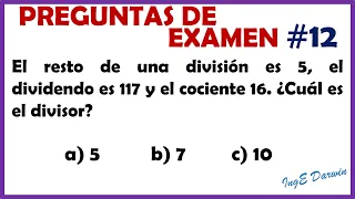 Calcular el divisor si se conoce los demás elementos de una división, muy fácil. PE #12