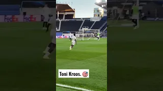 Toni Kroos scores a beauty in training.