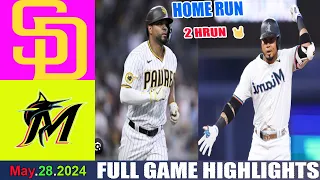 Padres Vs. Mmi Marlins MAY 28,2024 FULL GAME Hightlights | MLB Hightlights 2024