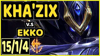 HY0G4 (KHA'ZIX) vs EKKO - 15/1/4 KDA JUNGLE CHALLENGER GAMEPLAY - BR