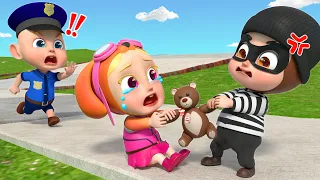 Baby Police Officer Chase Thief - Police Song + More Nursery Rhymes & Kids Songs