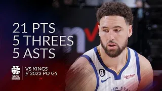 Klay Thompson 21 pts 5 threes 5 asts vs Kings 2023 PO G1