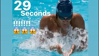 50m breaststroke (practice workout ) 29.5 seconds