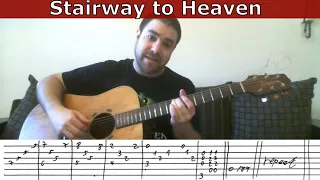 Tutorial: Stairway to Heaven - w/ TAB (How to play the entire song)