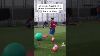 Sergio Aguero finding out Lionel Messi is leaving Barcelona during training!