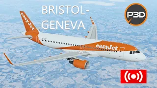 Prepar3dv5.4 Bristol to Geneva U2 2885 A320SL