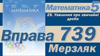 Мерзляк Вправа 739. Математика 5 клас