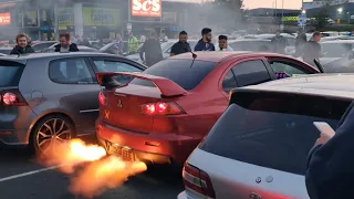 Mitsubishi Lancer EVO X - CRAZY 2 STEP CRACKLES, POPS, BANGS & SHOOTING FLAMES! BedsModified Event