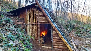 Bushcraft Skills - Build Survival Tiny House - Winter Camping - Off Grid Shelter - Diy - Asmr