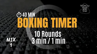 Workout Music With Boxing Timer 40 Min - 3 min Work / 1min Rest - Mix 46