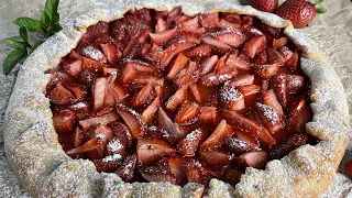 Легкий летний пирог Галета с клубникой и абрикосами. Быстро, просто и вкусно 🍓🍑