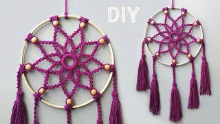 DIY ATRAPASUEÑOS EN MACRAMÉ🌸MACRAME DREAMCATCHER WALLHANGING