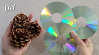 SUPERB ! Look what I Made with Old cd and pine cone. Amazing DIY recycle idea - Tips & hacks