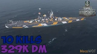 World of WarShips | Yamato | 10 KILLS | 329K Damage - Replay Gameplay 1080p 60 fps
