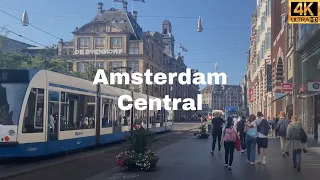 Amsterdam Netherlands | Dam Square | Amsterdam City Centre | Amsterdam Walking Tour | 4K HDR