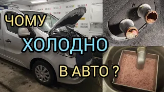 Opel Vivaro промивка дуже брудного радіатора пічки.