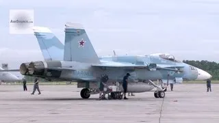 U.S. F/A-18 and F-16 Aggressor in Russian Camouflage
