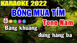 Bông Mua Tím karaoke Tone Nam Nhạc Sống Dễ Hát Nhất 2022 | Trọng Hiếu