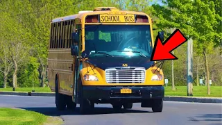 WHY DO SOME SCHOOL BUSES HAVE BLACK HOODS?