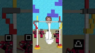 When Skibidi Toilet And Cameraman Plays Squid Game Pull-up Workout #shorts #minecraft