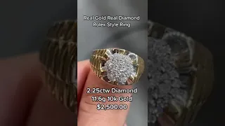 Real Gold & Diamonds Rolex Style Ring by Ijaz Jewelers