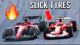 Ferrari F1 2022 vs Ferrari F1 2004 WITH SLICK TYRES at Red Bull Ring