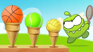 Om Nom plays with Soccer Balls | Learning Shapes with Soccer Ball | Learn English with Om Nom